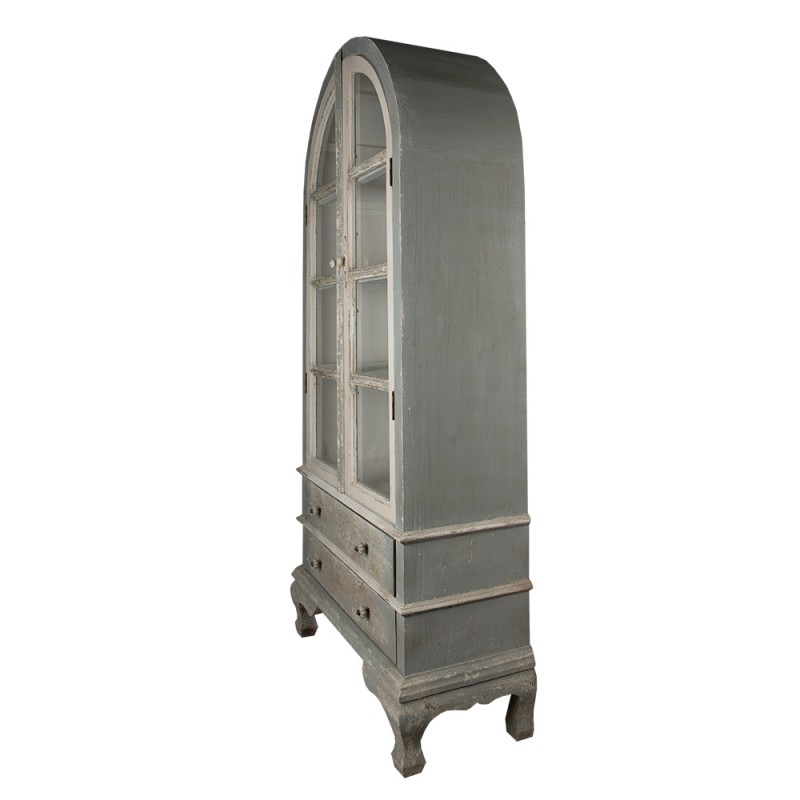 Vetrina in legno celeste polvere c/cassetti - H.200x41x95 cm - Clayre e Eef